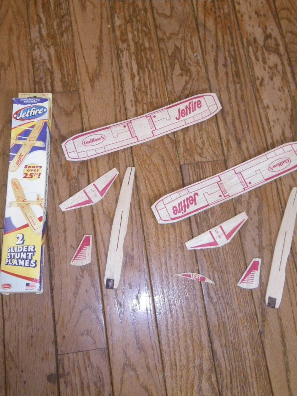 Guillow’s Jetfire Balsa Wood 2 Glider Stunt Planes Pack Made in USA